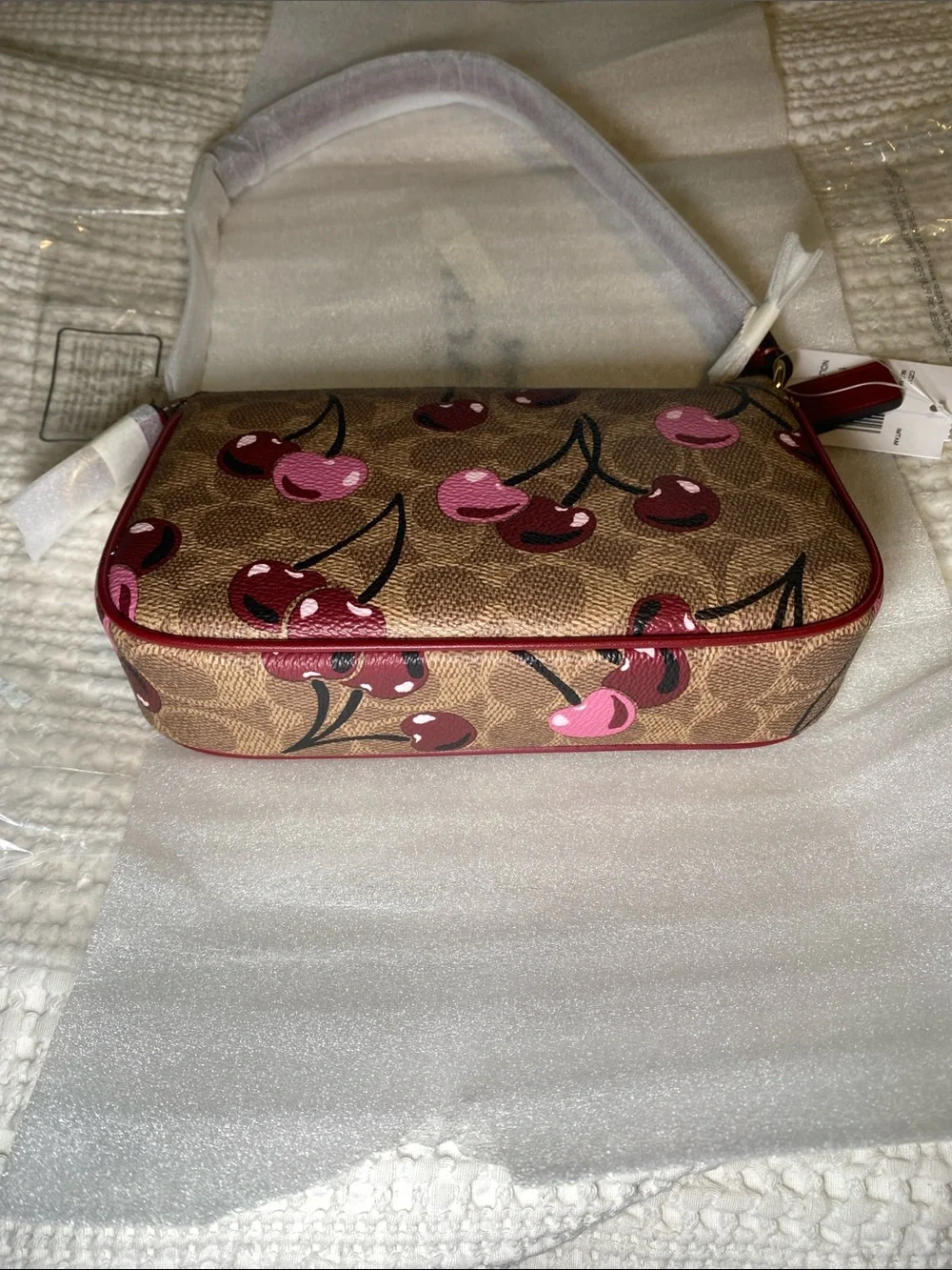 NWT Coach Nolita 19 in Brown Signature canvas with Cherry-print🍒